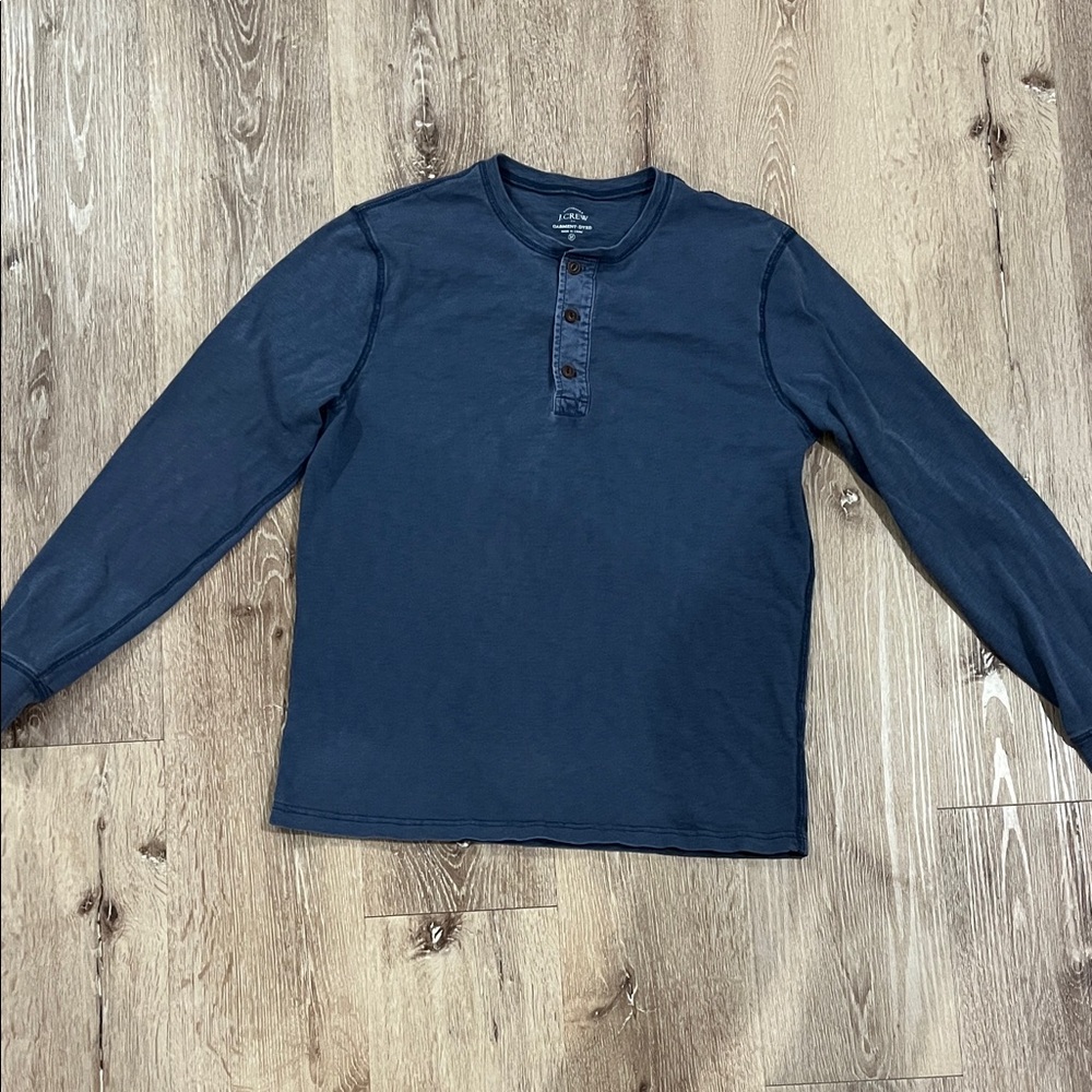 J. Crew Men's Dark Blue Long Sleeve Henley